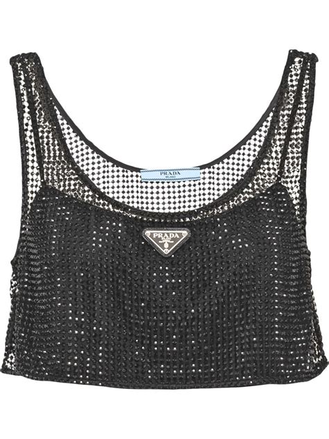 prada sparkle crop top|Prada cropped tops.